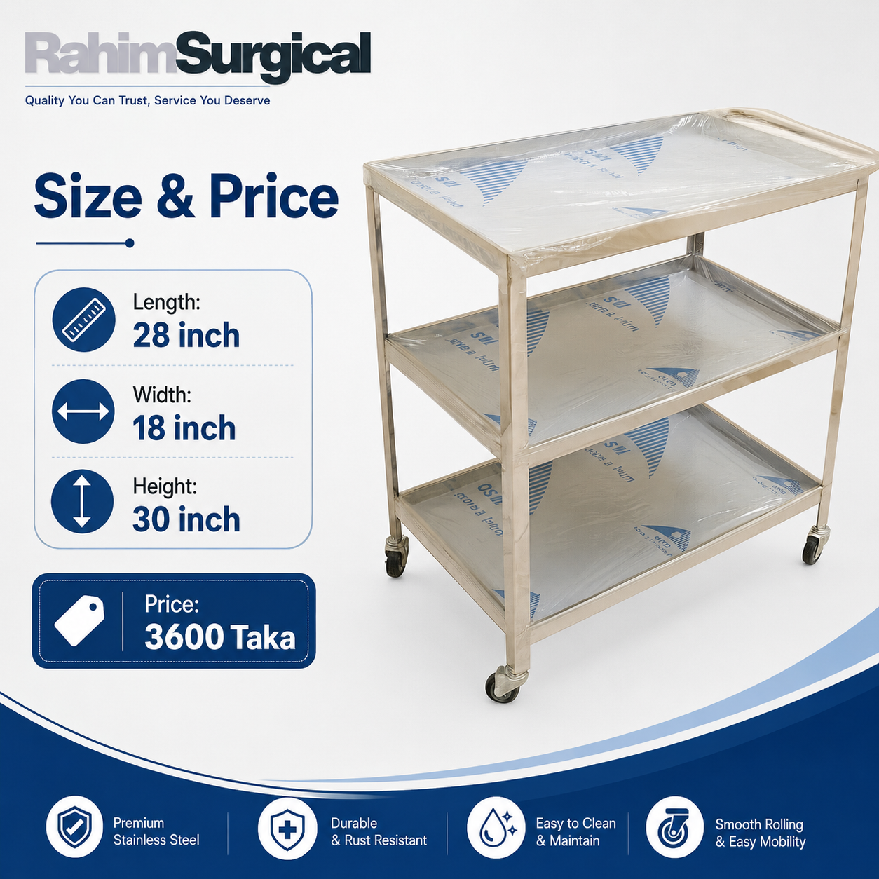 Instrument trolley (18/28/ 3 self )