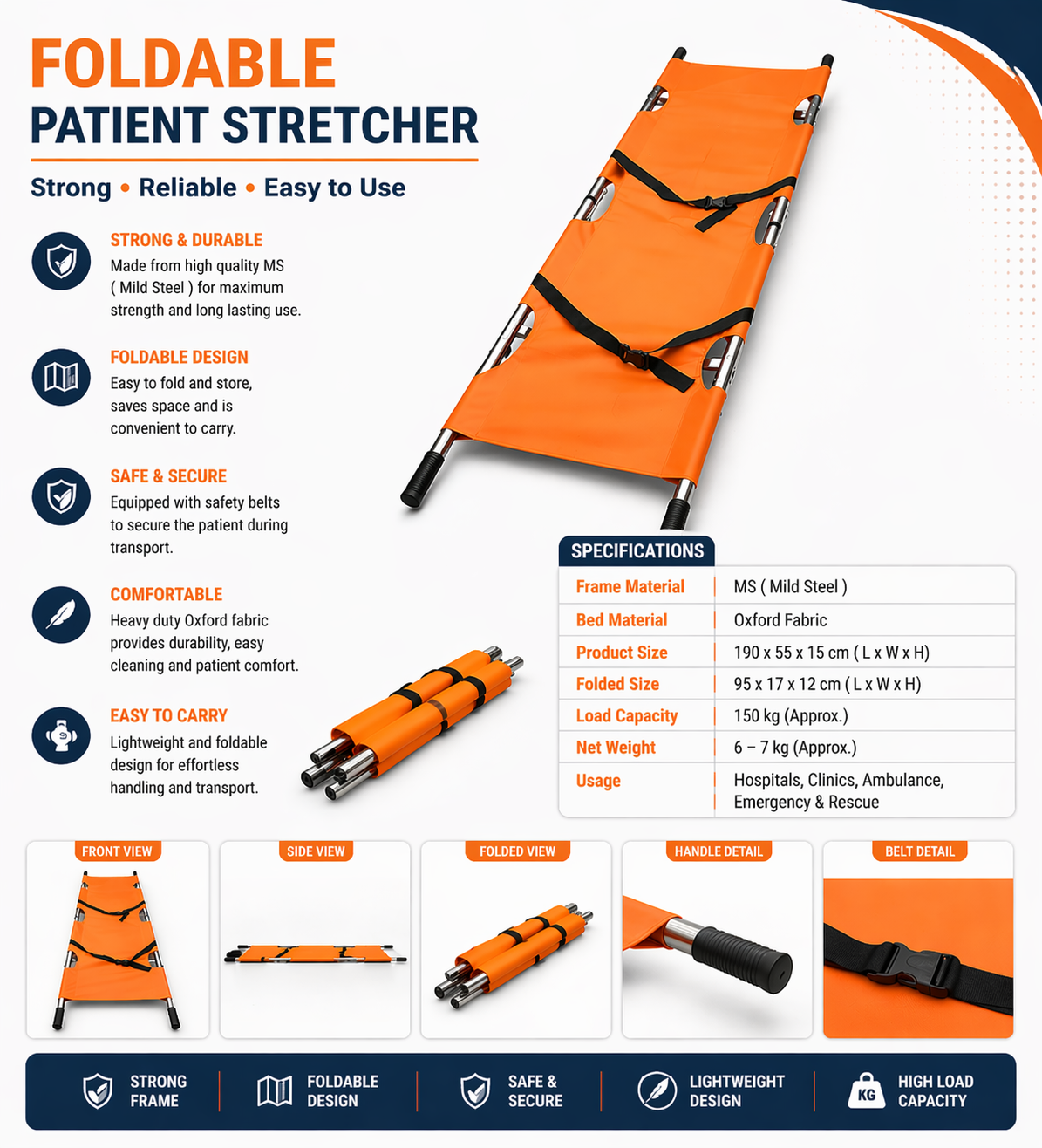 Folding stretcher