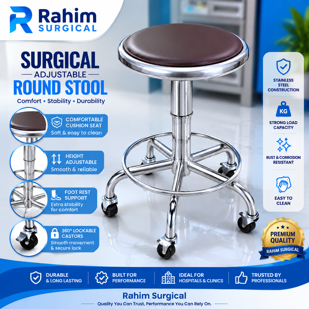 Surgical Stool Chocolate color